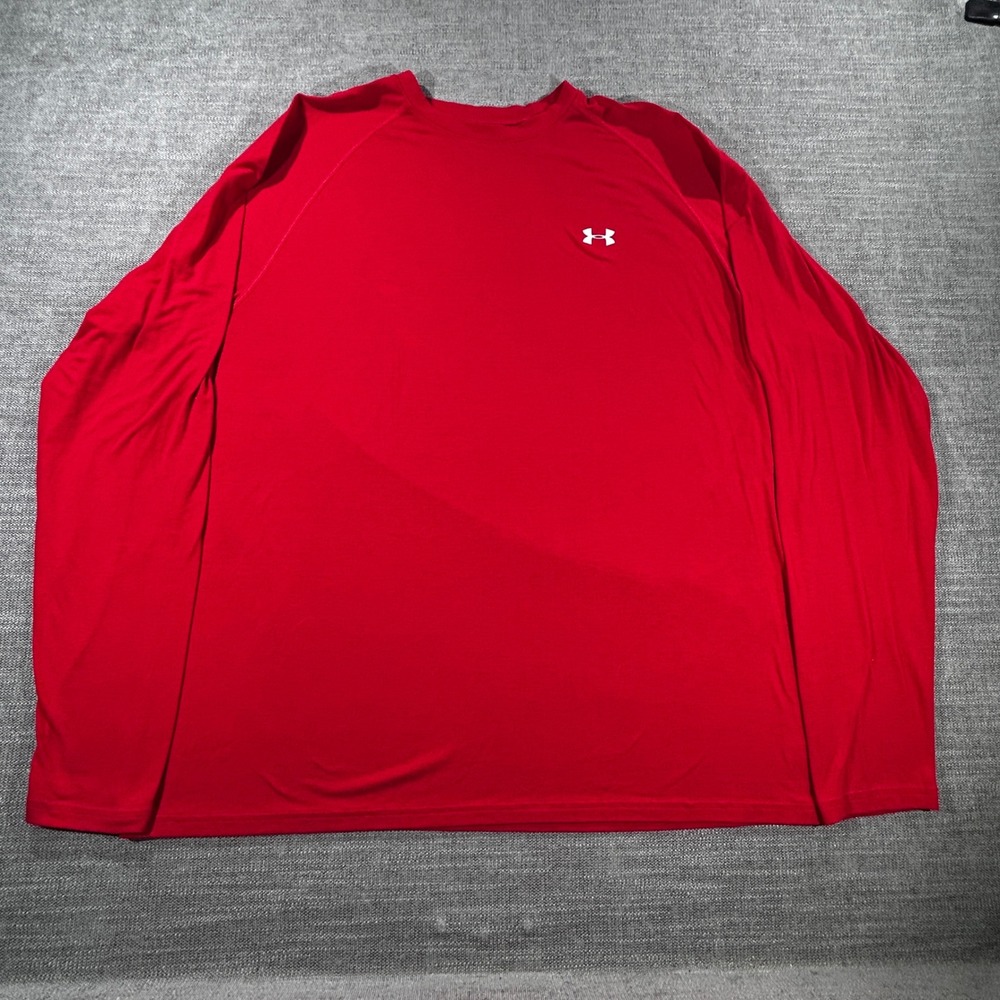 Under Armour Long Sleeve‎ Shirt Mens XXL Red Excellent Raglan Athletic Top